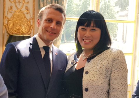Tina Park and President Macron